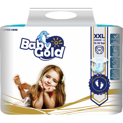 Baby Gold Junior Uniszex Csecsemőpelenka Méret: 6, 15-32 Kg 35 Db