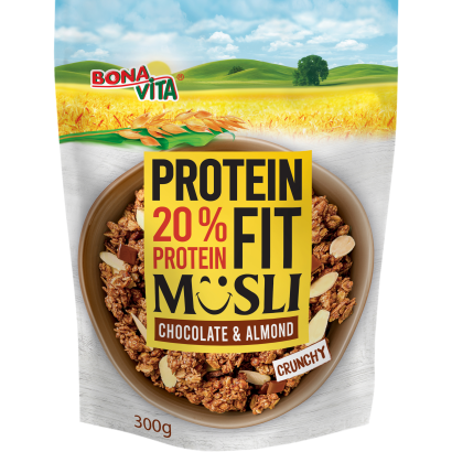 Bonavita Protein Fit Ropogós Proteines Müzli, Csokoládéval és Mandulával 300 G