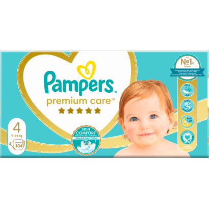 Pampers Premium Care, Méret: 4, 104 Pelenka, 9kg-14kg