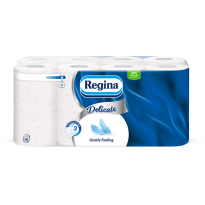 Regina Delicate Gentle Feeling Toalettpapír 3 Rétegű 16 Tekercs