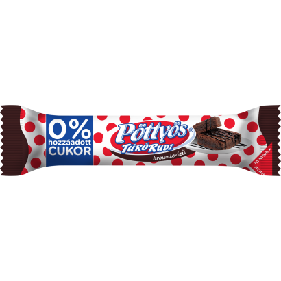 Pöttyös Túró Rudi Brownie-ízű Túródesszert Kakaós étbevonattal édesítőszerekkel 35 G