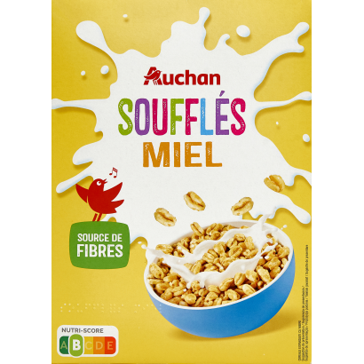 Auchan Kedvenc Puffasztott Búzaszemek, Mézzel, Vitaminokkal és Vassal 375 G