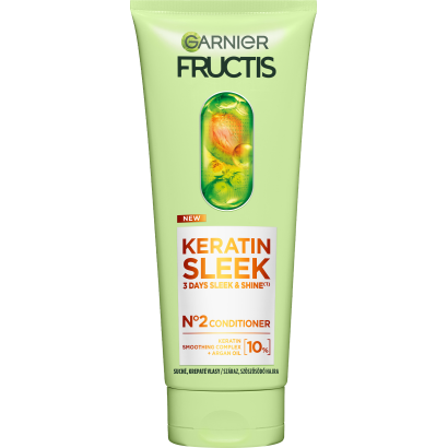 Garnier Fructis Keratin Sleek Balzsam Száraz, Szöszösödő Hajra 200ml