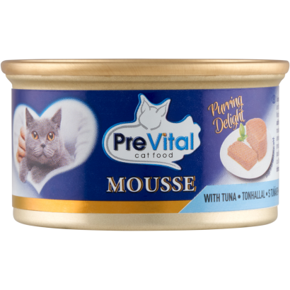 Prevital Mousse Teljes értékű állateledel Felnőtt Macskák Számára Tonhallal 85 G