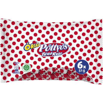 Pöttyös óriás Túró Rudi Kakaós Tejbevonattal 6x51 G