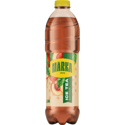 Márka őszibarackízű Szénsavmentes üdítőital Fekete Tea Kivonattal és Cukorral 1,5 L
