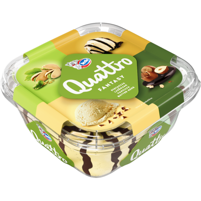 Ledo Quattro Fantasy Pisztácia, Vanilia, Mogyoró, Vajaskeksz Jégkrém 1650 Ml