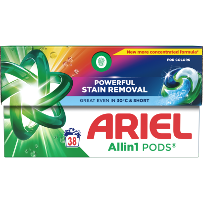 Ariel Allin1 Pods Folyékony Mosókapszula Színes Ruhákhoz, 38 Mosáshoz