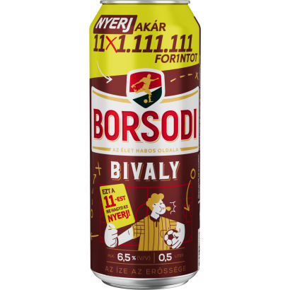 Borsodi Bivaly Minőségi Világos Sör 6,5% 0,5 L