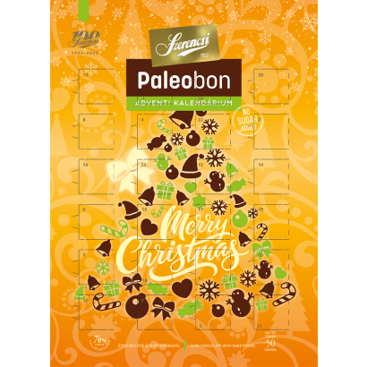 Szerencsi Paleobon étcsokoládés Adventi Kalendárium édesítőszerekkel 50 G