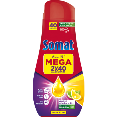 Somat All In 1 Lemon Mosogatógél 80 Mosogatás 2 X 720 Ml