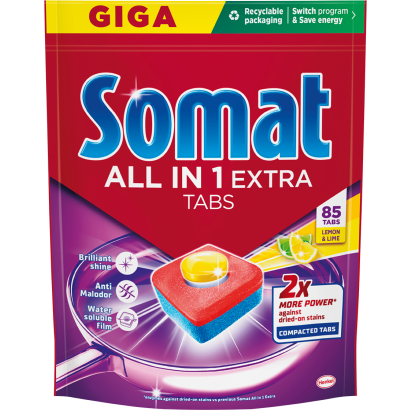 Somat All In One Extra Lemon & Lime Mosogatógép Tabletta 85 Db