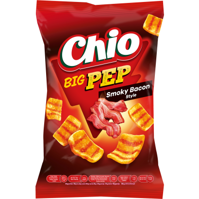 Chio Big Pep Smoky Bacon ízű Búza-burgonyasnack 65 G