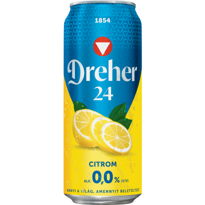 Dreher 24 Citrom Alkoholmentes Világos Sör és Citrom ízű Ital Keveréke 0,0% 0,5 L
