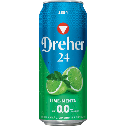 Dreher 24 Lime-menta Alkoholmentes Világos Sör és Lime-menta ízű Ital Keveréke 0,0% 0,5 L