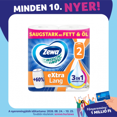 Zewa Wisch & Weg Extra Lang Design Háztartási Papírtörlő 2 Rétegű 2 Tekercs