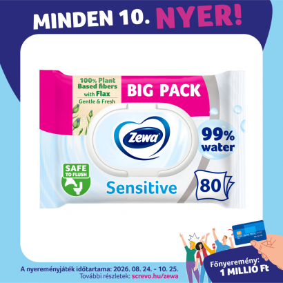 Zewa Sensitive Bigpack Nedves Toalettpapír 80 Db