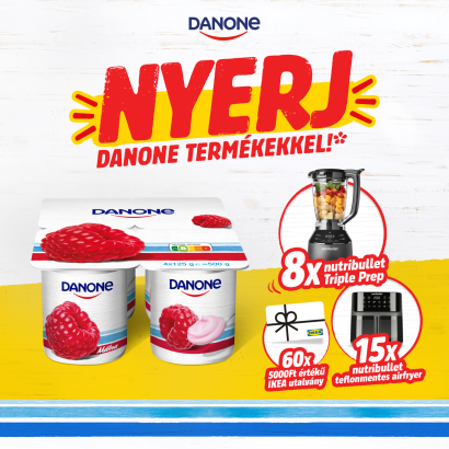 Danone Málnaízű, élőflórás, Zsírszegény Joghurt 4 X 125 G (500 G)