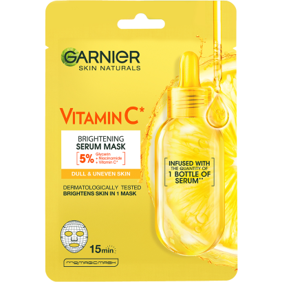 Garnier Skin Naturals Ragyogást Adó Fátyolmaszk C-vitaminnal, 28 G