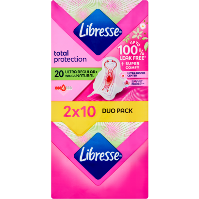Libresse Ultra+ Natural Szárnyas Egészségügyi Betét 2 X 10 Db