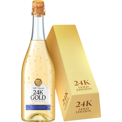 Villa Vincento 24k édes Fehér Pezsgő Aranypehellyel Aranyrúd Díszdobozban 11% 0,75 L